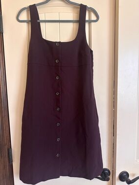 Banana Republic Brown Button-Front Midi Dress